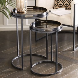 Set of two tray nesting side tables